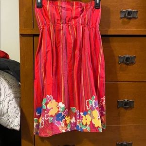 Strapless Dress With Flowers